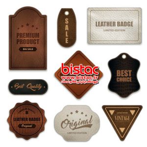 Realistic Leather Badges Labels Collection