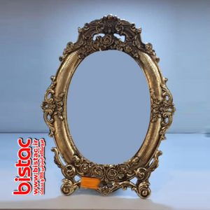 Small bronze mirror with rose design-bistac-ir01
