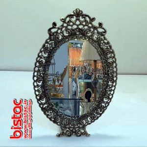 Small oval lattice mirror - bronze-bistac-ir00