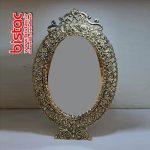 Small oval lattice mirror - bronze-bistac-ir01