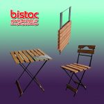 Tamila folding table set, double folding chair-bistac-ir02